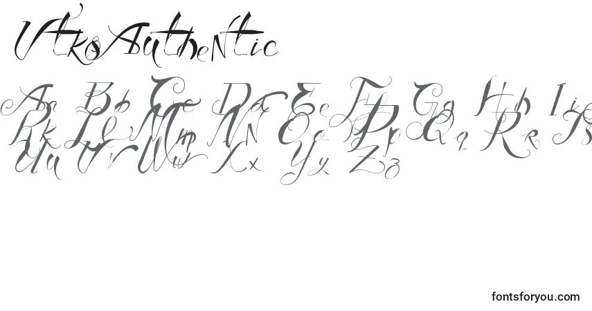 Czcionka VtksAuthentic – alfabet, cyfry, specjalne znaki