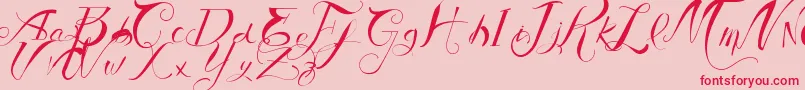 VtksAuthentic Font – Red Fonts on Pink Background