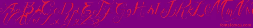 VtksAuthentic Font – Red Fonts on Purple Background