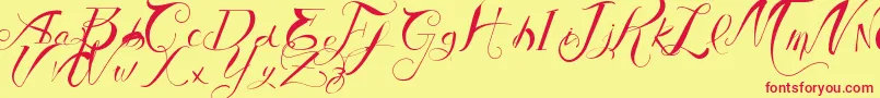 VtksAuthentic Font – Red Fonts on Yellow Background