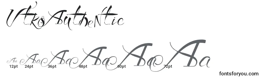 VtksAuthentic Font Sizes