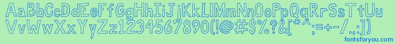 FatFree Font – Blue Fonts on Green Background