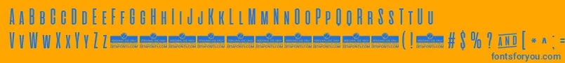 AlienscowsTrial Font – Blue Fonts on Orange Background