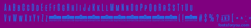 AlienscowsTrial Font – Blue Fonts on Purple Background