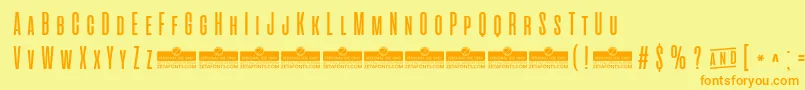 AlienscowsTrial Font – Orange Fonts on Yellow Background