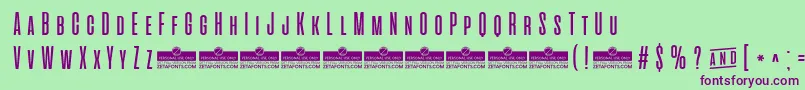 AlienscowsTrial Font – Purple Fonts on Green Background