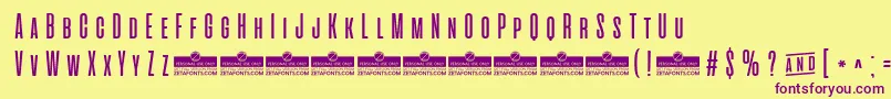 AlienscowsTrial Font – Purple Fonts on Yellow Background