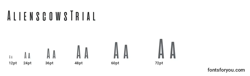 AlienscowsTrial Font Sizes