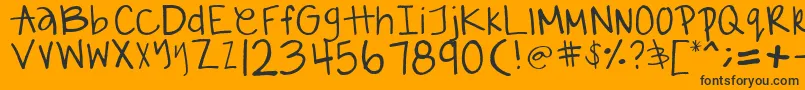 GabiieSHandwritting Font – Black Fonts on Orange Background