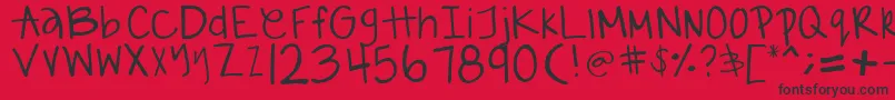 GabiieSHandwritting Font – Black Fonts on Red Background