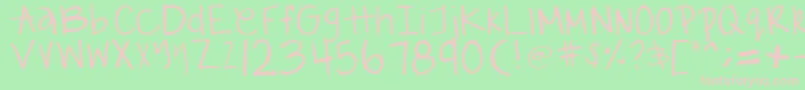 GabiieSHandwritting Font – Pink Fonts on Green Background