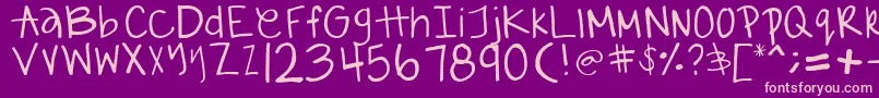 GabiieSHandwritting Font – Pink Fonts on Purple Background