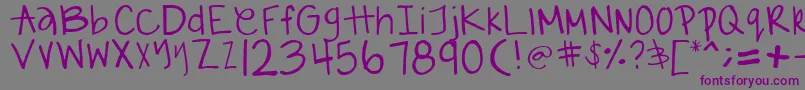 GabiieSHandwritting Font – Purple Fonts on Gray Background