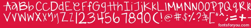 GabiieSHandwritting Font – White Fonts on Red Background