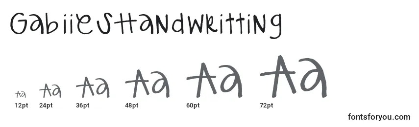 GabiieSHandwritting Font Sizes