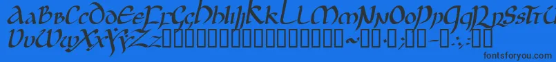 JgjUncialItalic Font – Black Fonts on Blue Background