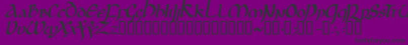 JgjUncialItalic-fontti – mustat fontit violetilla taustalla