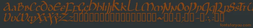 JgjUncialItalic Font – Brown Fonts on Black Background