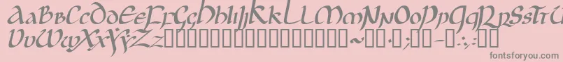 JgjUncialItalic Font – Gray Fonts on Pink Background