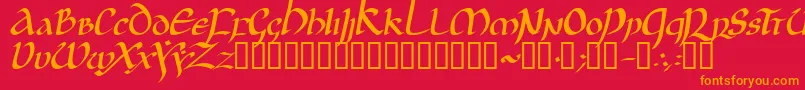 JgjUncialItalic Font – Orange Fonts on Red Background
