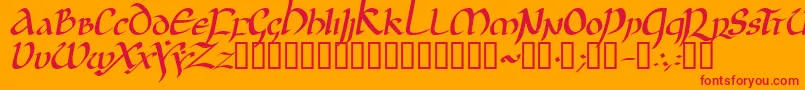 JgjUncialItalic Font – Red Fonts on Orange Background
