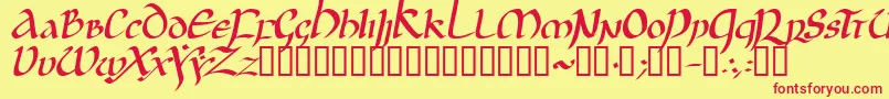 JgjUncialItalic Font – Red Fonts on Yellow Background