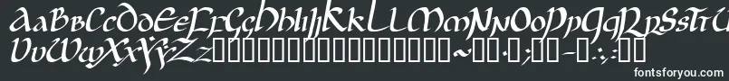 フォントJgjUncialItalic – 黒い背景に白い文字