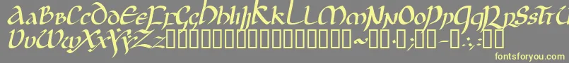 JgjUncialItalic Font – Yellow Fonts on Gray Background