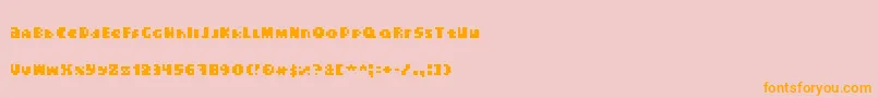 フォントCrackers – オレンジの文字がピンクの背景にあります。