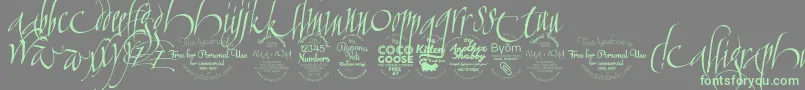 CalligraphunkTrial Font – Green Fonts on Gray Background