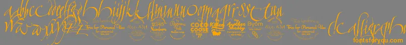 CalligraphunkTrial Font – Orange Fonts on Gray Background