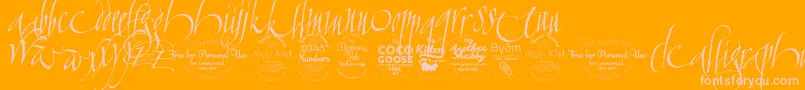 Шрифт CalligraphunkTrial – розовые шрифты на оранжевом фоне