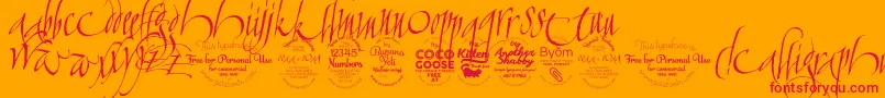 Шрифт CalligraphunkTrial – красные шрифты на оранжевом фоне