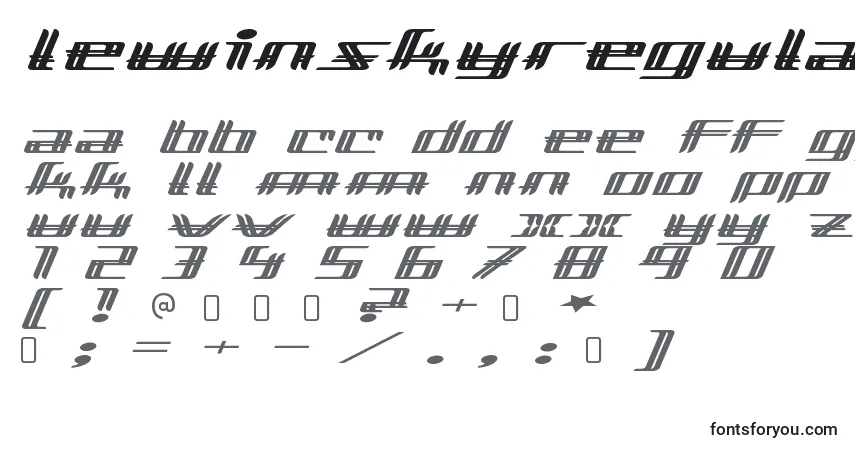 A fonte LewinskyRegular – alfabeto, números, caracteres especiais