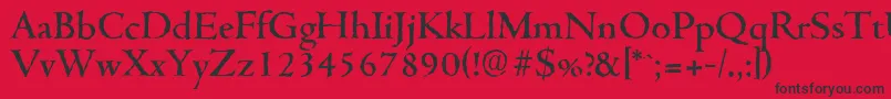 CambridgeantiqueMediumRegular Font – Black Fonts on Red Background