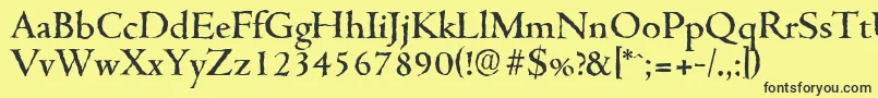 CambridgeantiqueMediumRegular Font – Black Fonts on Yellow Background