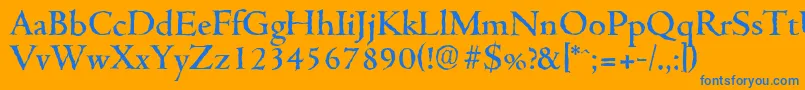 Шрифт CambridgeantiqueMediumRegular – синие шрифты на оранжевом фоне