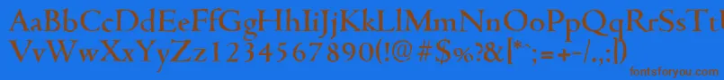 Шрифт CambridgeantiqueMediumRegular – коричневые шрифты на синем фоне