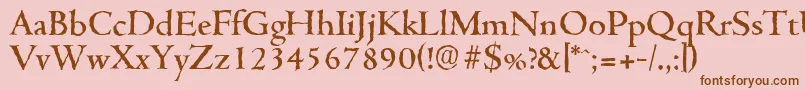 Шрифт CambridgeantiqueMediumRegular – коричневые шрифты на розовом фоне
