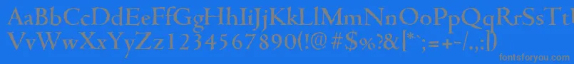 CambridgeantiqueMediumRegular-Schriftart – Graue Schriften auf blauem Hintergrund