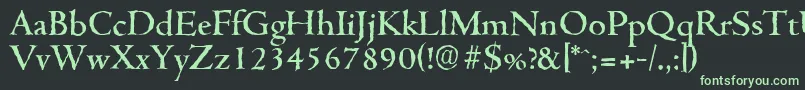 CambridgeantiqueMediumRegular Font – Green Fonts on Black Background