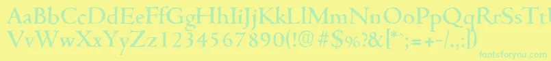 CambridgeantiqueMediumRegular Font – Green Fonts on Yellow Background