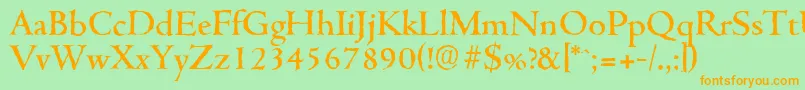 CambridgeantiqueMediumRegular Font – Orange Fonts on Green Background