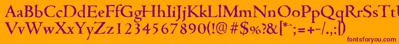 CambridgeantiqueMediumRegular Font – Purple Fonts on Orange Background