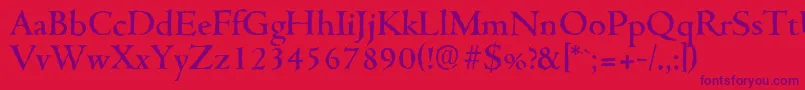 Czcionka CambridgeantiqueMediumRegular – fioletowe czcionki na czerwonym tle