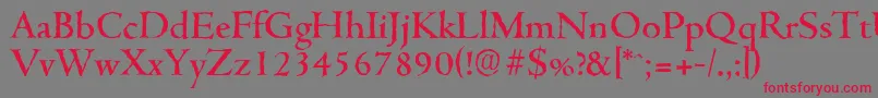 CambridgeantiqueMediumRegular Font – Red Fonts on Gray Background