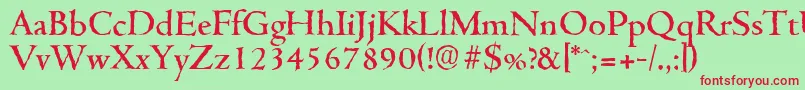 CambridgeantiqueMediumRegular Font – Red Fonts on Green Background