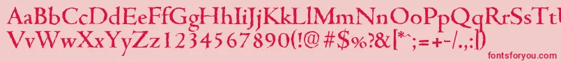 CambridgeantiqueMediumRegular Font – Red Fonts on Pink Background