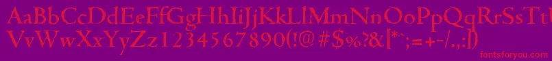 CambridgeantiqueMediumRegular Font – Red Fonts on Purple Background