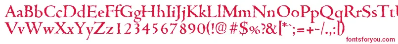 CambridgeantiqueMediumRegular Font – Red Fonts on White Background